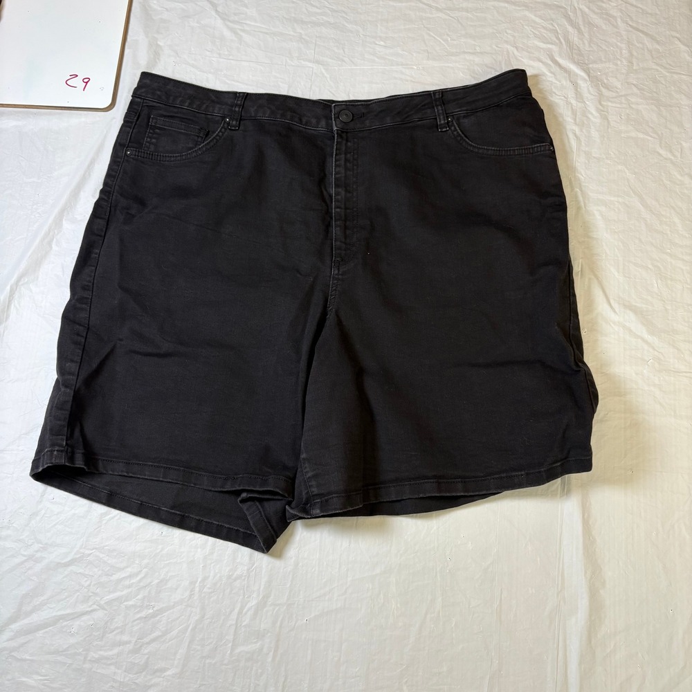 ASOS DENIM Women's Black Jean Shorts Size‎ 20 Plus Bermuda